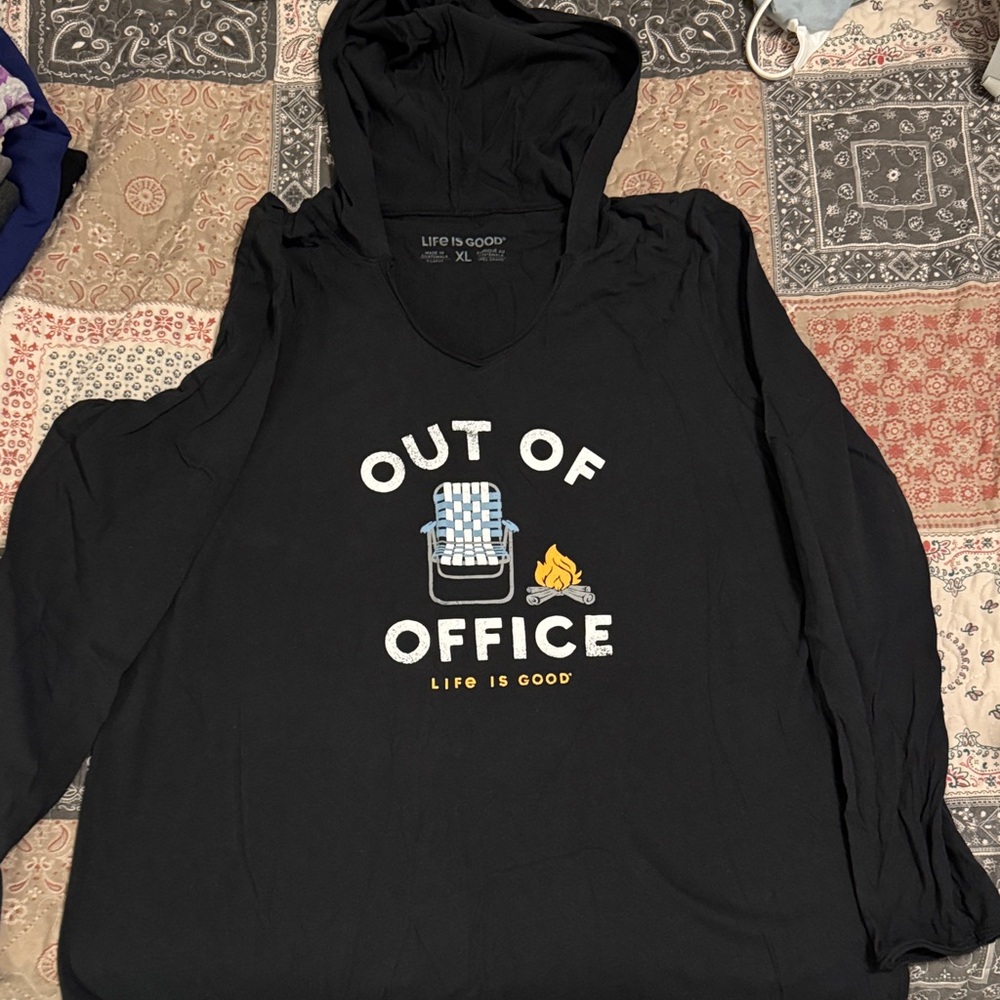 Life Is Good Black 'Out of Office'  t-shirt Hoodie